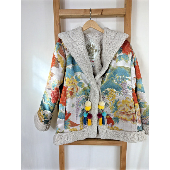 Johnny Was Jackets & Blazers - NWT Johnny Was Multicolor Faux Sherpa Lined Jacket #1224 Size LARGE